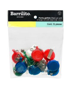 Cordon Portagafete Barrilito Cai504 Retractil Bl/12 Tipo Yoyo Col.Surt