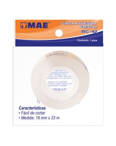 Cinta Adhesiva Cristal MAE 18 mm x 33 m.