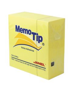 Cubo MemoTip Janel Amarillo 7.6 x 7.6 cm C/400 h.