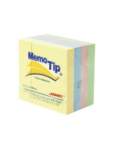 Mini Cubo MemoTip Janel Pastel 5.1 x 5.1 cm C/400 h.