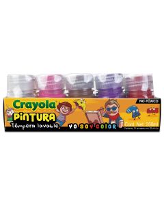 Pintura Témpera Crayola 25 ml. C/10, Colores Surtidos