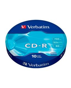 Cd-R 80 Min Verbatim 96250 C/10 Normal Celofan 1X-52X