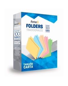 Folder Colores Fortec C/100 Carta Azul