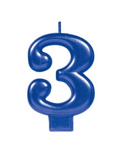 Vela P/Fiesta Granmark Numeral Azul Bl/1