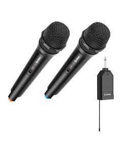 Set de 2 Micrófonos Inalámbricos Steren MIC-288, con Receptor VHF 