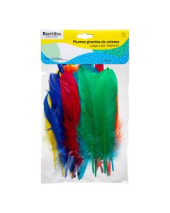 Plumas De Colores Barrilito F024 C/24 Surt. Colores