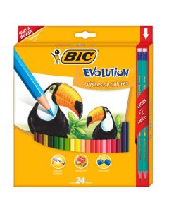 Lápices de Colores Bic Evolution Hexagonales C/24