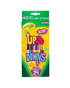 Lápices de Colores Crayola Up&Down Redondos Doble Punta C/12x24