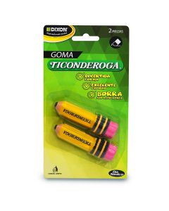 Borrador Figura Ticonderoga Bl/2 Lápiz Amarillo