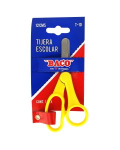 Tijera Escolar Baco T-10 Punta Roma 5\" (12 Cm) Mango Plastico