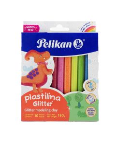 Plastilina Glitter Pelikan C/10 Barras Colores Surtidos 