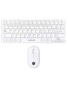 KIT TECLADO Y MOUSE TECHZONE TZACCBI04 MINI INALAMBRICO BLANCO