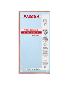 Papel Coreano Mistery Pk00Moh Azul P.Orilla Oro 58 X 29 Cm. Paq.10P.