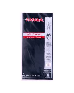 PAPEL COREANO BORDE CLAS. PKBCAA NEGRO BLANCO 58 X 58 CM. PAQ.10P.